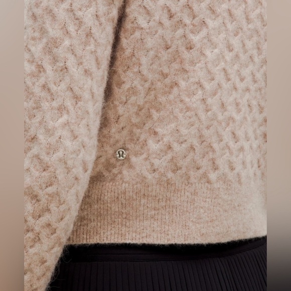 Lululemon NWT Alpaca Wool-Blend Crosshatch Sweater Heathered Crepe - Picture 4 of 12